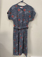 VINTAGE 'MERYL FASHIONS LTD PLEATED DRESS 14