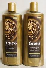 2 Bottles New! Caress ~ Cocoa Butter & Oat Milk Moisturizing Body Wash 18 fl oz