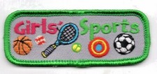 GIRLS SPORTS Iron On Patch Tennis Football Soccer Baseball