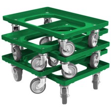 5 x Transportroller Transportwagen f&uuml;r Kisten 60 x 40 cm 4 Lenkrollen Gr&uuml;n