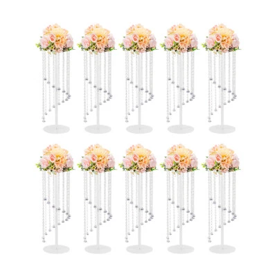 10 Pcs Acrylic Vase Stands Party Wedding Crystal Centerpiece Table Decoration - Photo 1/4
