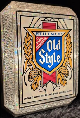 Vintage Rare Old Style Beer Crystal Cut Lighted Bar Light Sign