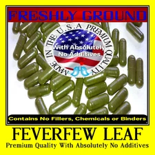 FEVERFEW LEAF With Absolutely No Additives Extra High Potency 100 Veg Capsules