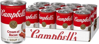 Campbell's Condensed Cream of Bacon Soup, 10.5 Ounce Can Case of 12