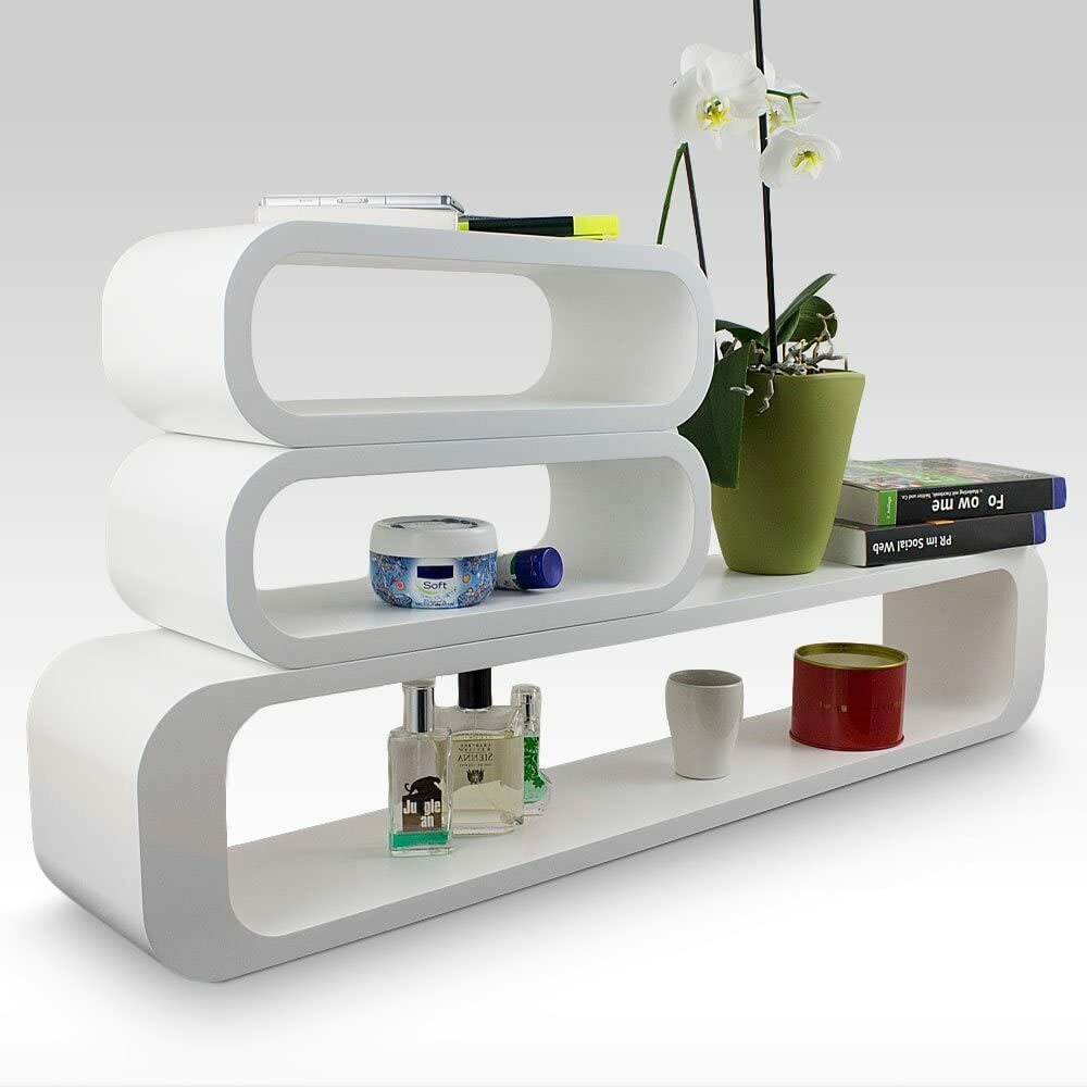 HYGRAD Floating Wall Shelf Shelves Storage Lounge Oval Mounted Display