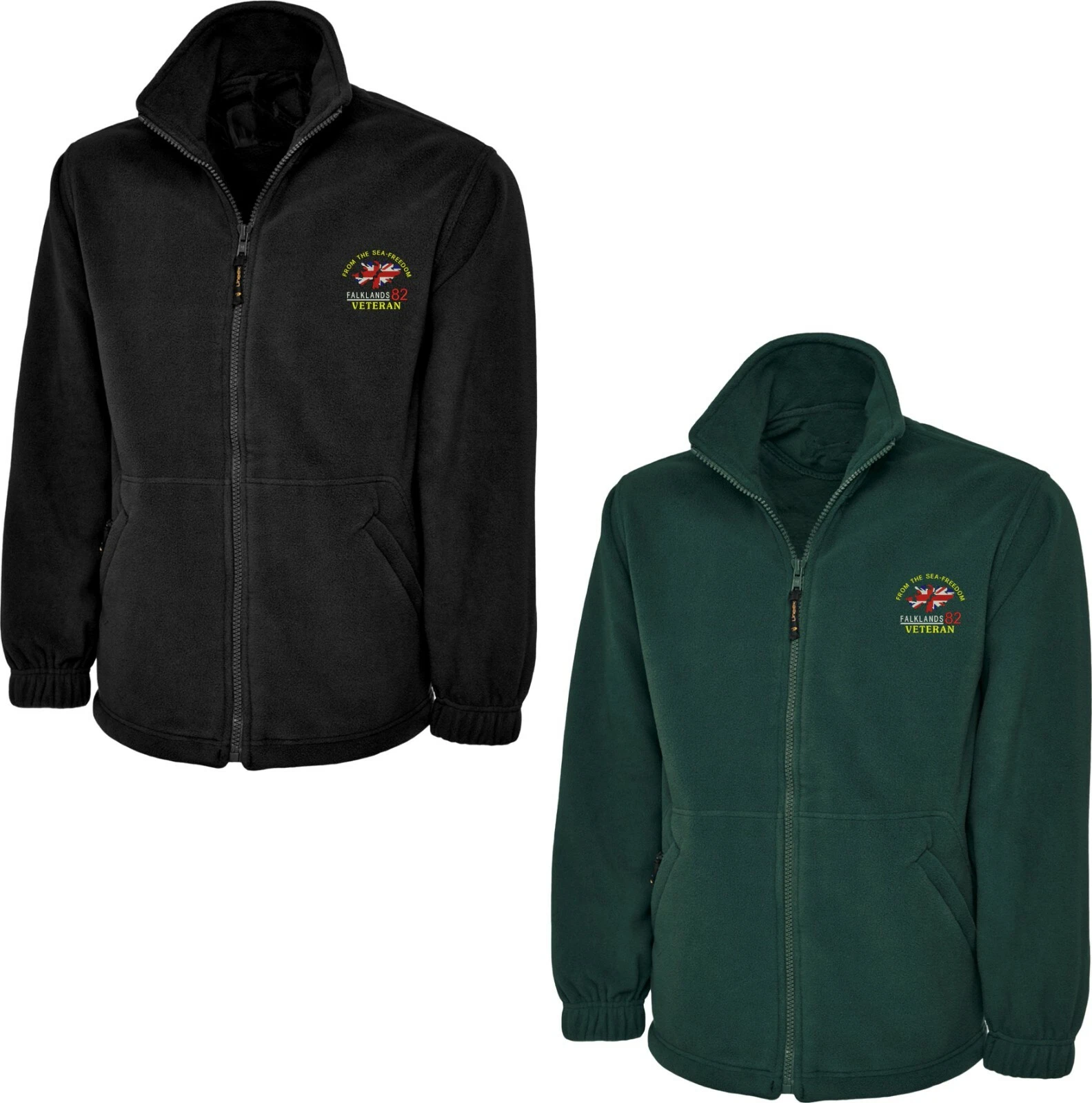 Embroidered 82 Falkland Islands Fleece Jacket, 40 year Veteran Anniversary Top