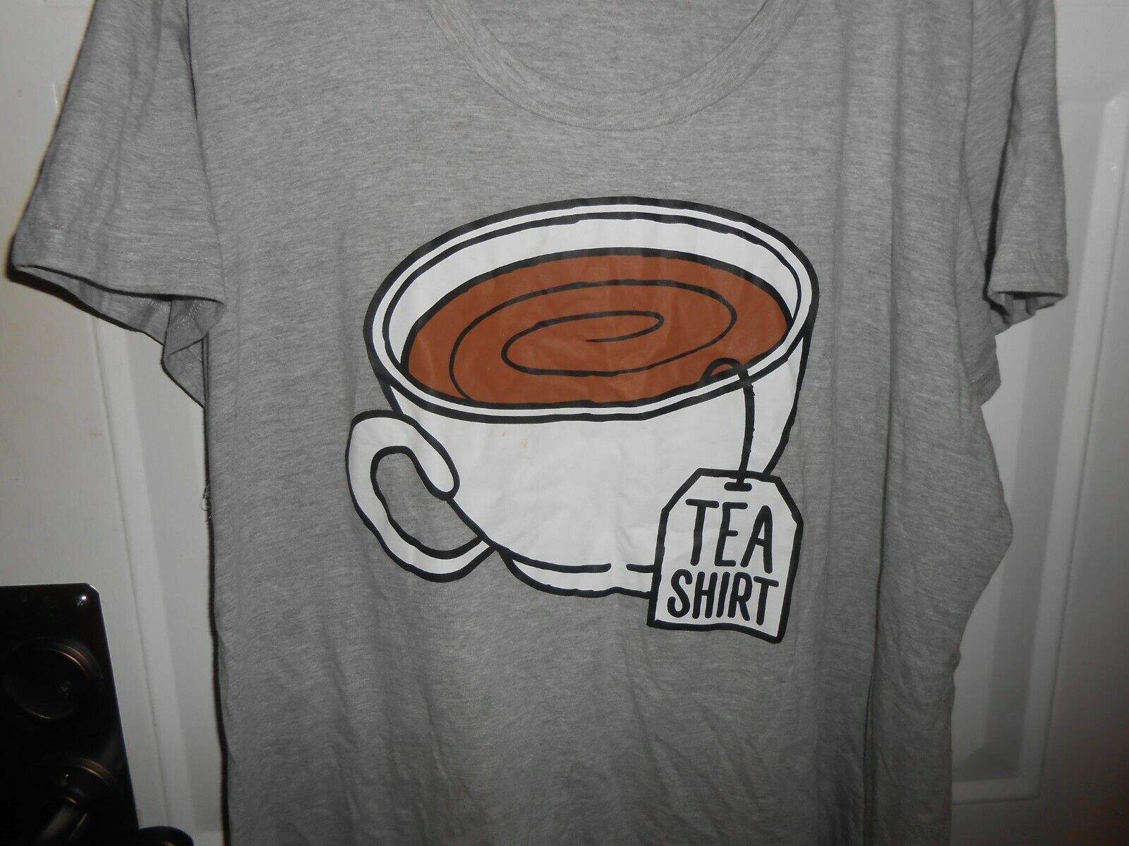 Gray T Shirt with Tea Shirt Teacup Graphic Size X… - image 2