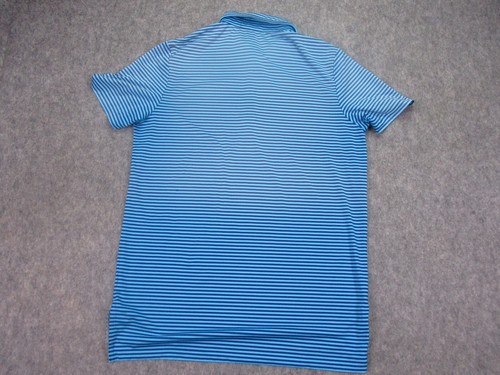 RLX Ralph Lauren Mens Shirt Medium Blue Striped Golf Wicking Casual Soft - Picture 8 of 17