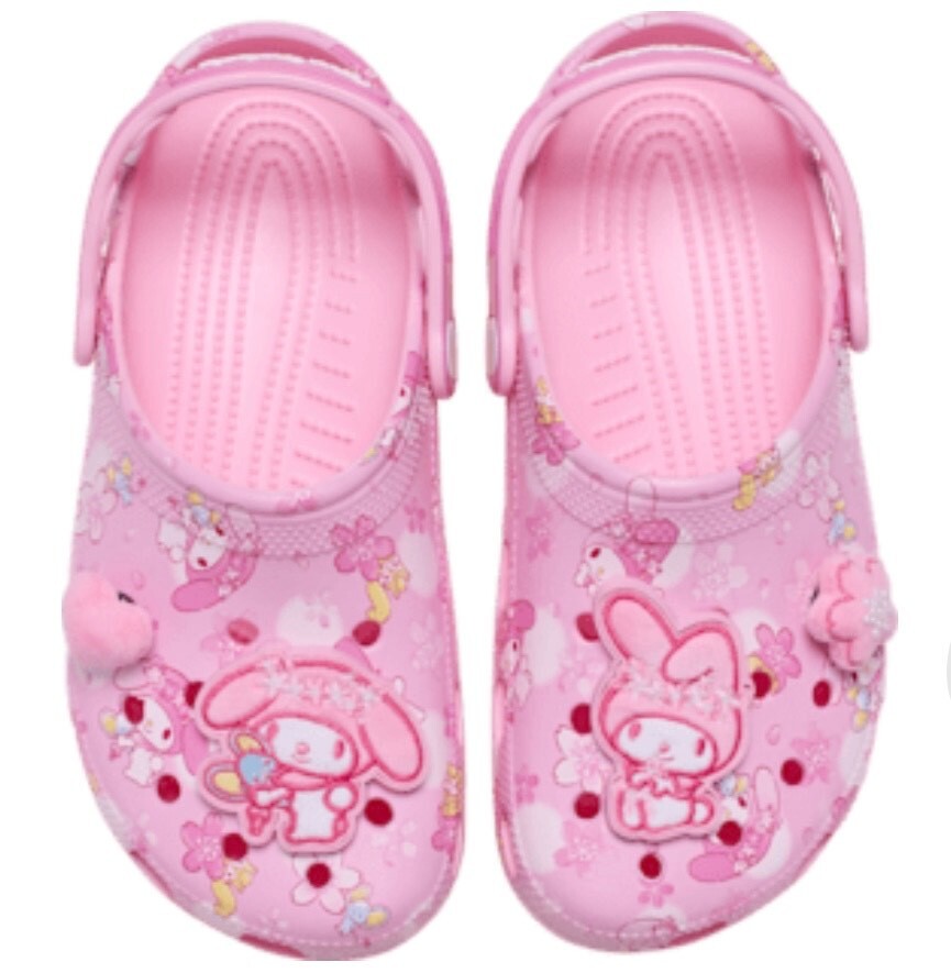 crocs HELLO KITTY MY MELODY CLASSIC CLOG 211200 Pink Women's Slip