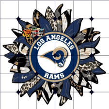 Sublimation Print Rams Football Sunflower Ready to Press Heat Transfer
