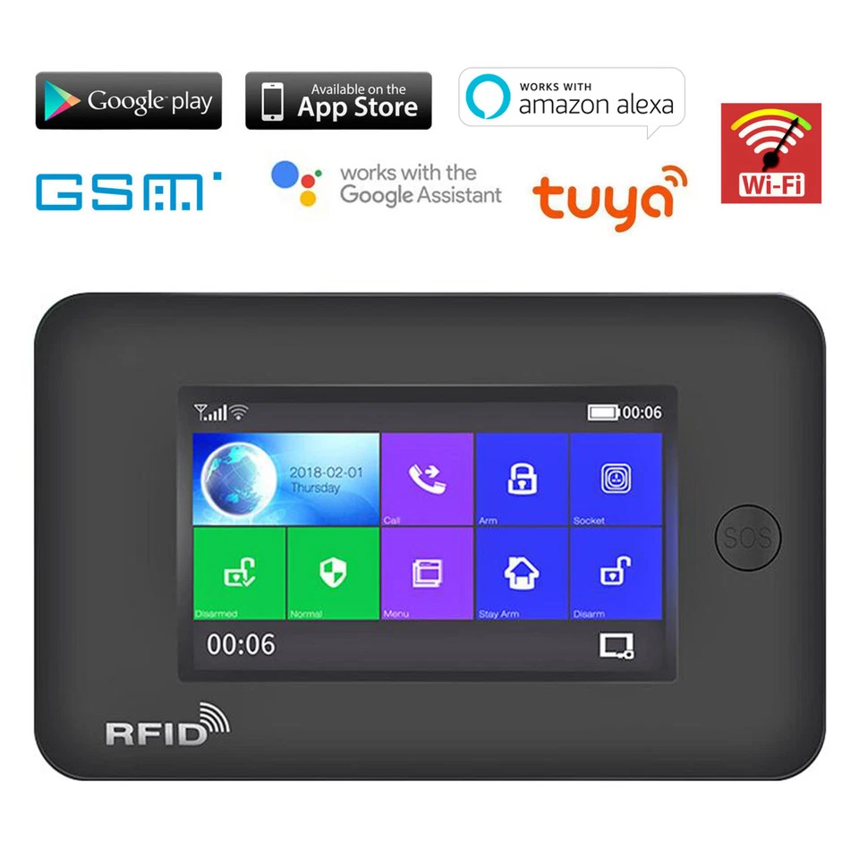 T35 Tuya Alexa APP WiFi GSM GPRS Wireless Home Security Alarm System+2 IP Camera - Image 2 of 4