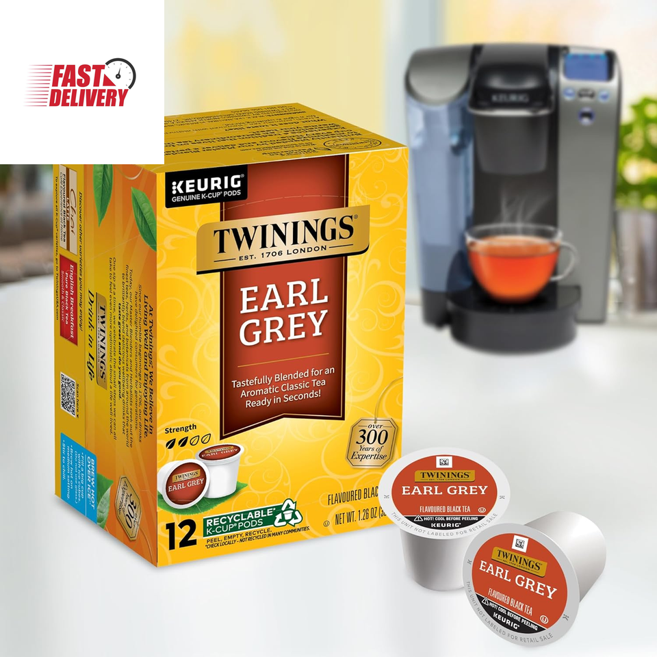 Earl Grey Black Tea KCup Pods for Keurig, 12 Count (Pack of 6