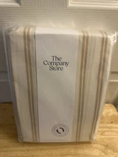 The Company Store Narrow Stripe Gold  200TC Yarn Dyed Percale King Fitted Sheet
