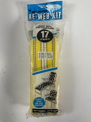Wellington Re Web Webbing Kit 17  Yellow White Lawn Chair Chaise New