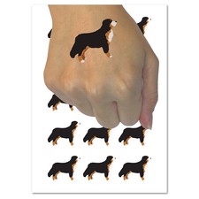 Bernese Mountain Dog Solid Temporary Tattoo Water Resistant Fake Body Art Set
