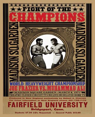 Poster Déco Frazier Vs Ali - Combat De Boxe Légendaire - Art Mural Vintage