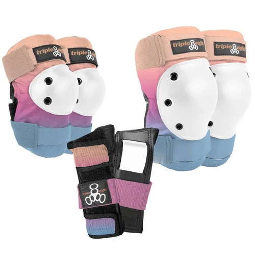 Triple 8 Saver Series 3 Pack Knee Elbow Wrist Pads Set Sunset