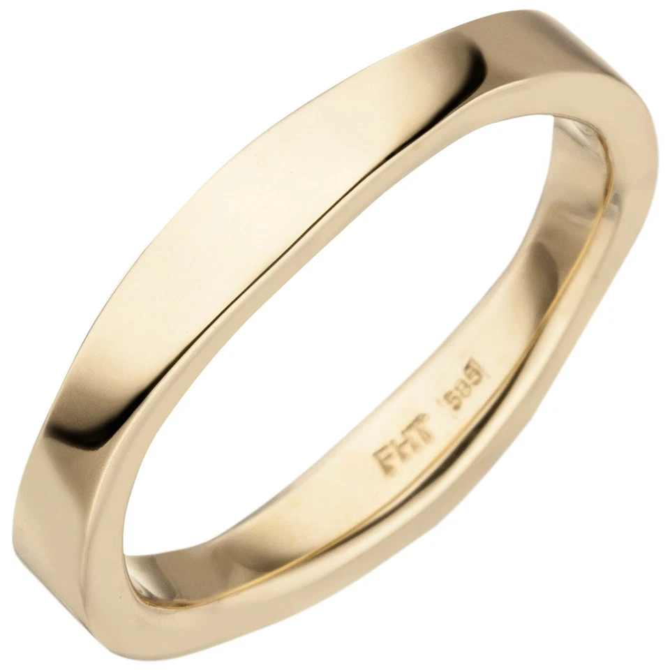 Damenring 585er Gelbgold Gold schlicht glatt glänzend neu - Bild 1 von 1