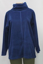 Vintage SK Sport Women's Turtleneck Sweater Long Sleeve Velvet Navy Size M