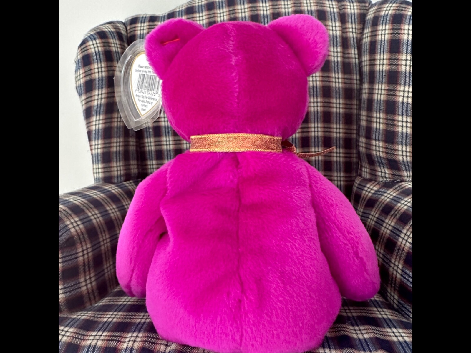 Rare Ty Beanie Babies Millennium “millenium” Purple Beanie Bear 1999
