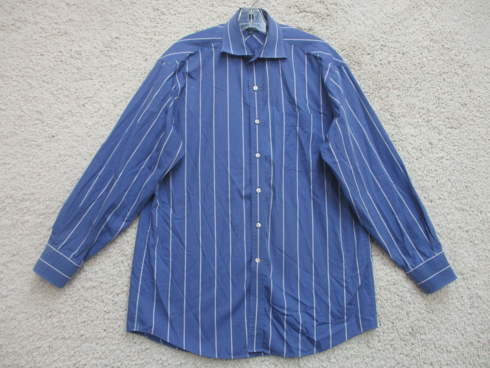 Tommy Hilfiger Mens Blue Striped Regular Fit Button Up Casual Shirt A15