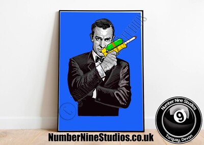James Bond/Sean Connery Artwork Illustration, limitiert/selten, vom Künstler signiert. 