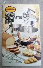 Vtg 1975 Sunbeam Mixmaster Deluxe Recipe Booklet