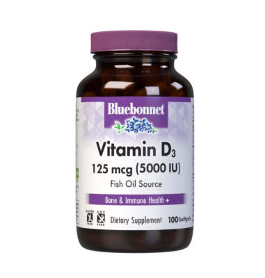 Bluebonnet Vitamin D3 125 mcg Softgels 100