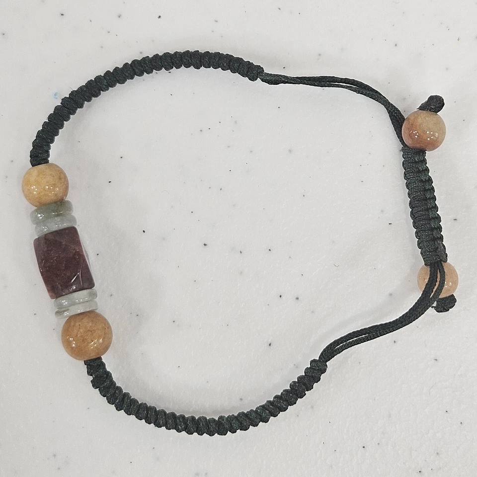 Jade Bracelet Handmade Adjustable Natural Real Crystal Healing Chakra Multi New - Image 2 of 4