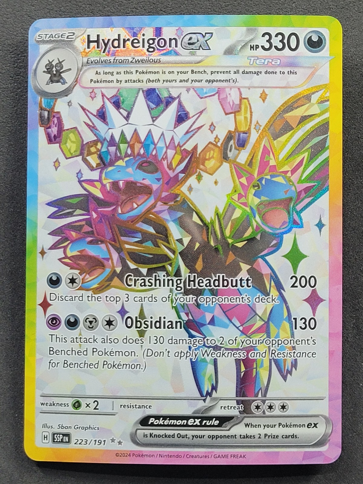 Hydreigon ex 223/191 Ultra Rare Surging Sparks Pokemon TCG