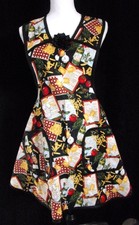 1940's Style Apron Bib Style Waist Ties Pockets Handmade 'Chef's Choice' Theme