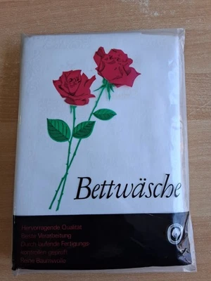 2-tlg. alte Damast Bettwäsche, Aussteuerbettwäsche, weiß, Blumenmuster,  Nr. 147 - Bild 1 von 3