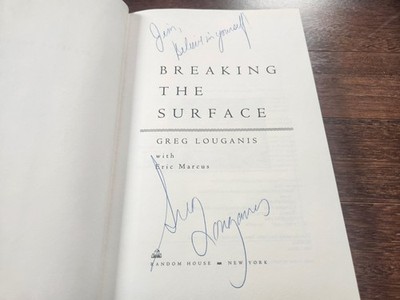 Greg Louganis SIGNED Breaking the Surface Olympic Diver First Edition COA