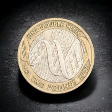 Rare £2 Pounds Coin - 2003 Two Pound Coin DNA Double Helix £2 Coin