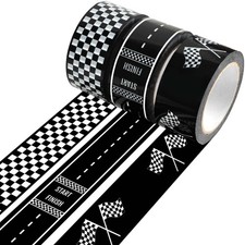 3 Rolls Black White Checkerboard Road Car Track Tape Checkered Flag Race Trac...