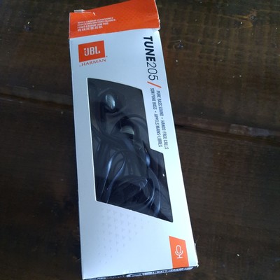 JBL Harman Tune 205 Wired In-Ear Headphones With Mic & Carry Pouch | Black