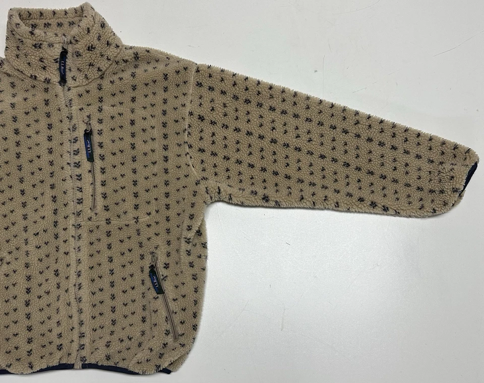 Vintage L.L. Bean Birds Eye Deep Pile Fleece Full Zip Jacket Size M - Image 2 of 4