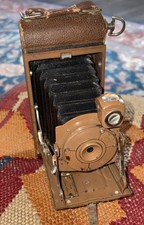 Kodak No. 1 Pocket Jr. Folding Camera Leather Casing 1920's Very Good Art Deco