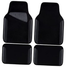 Waterproof Universal Fit Car Floor Mats, Faux Leather Car Carpet All Black