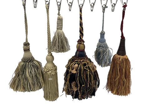 Lot of 6 Decorative Drapery Tassels Multicolor Curtain Upholstery Fringe