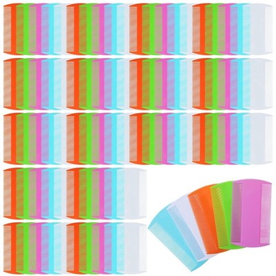 100 Pcs Double-Sided Pet Flea Combs for Cats & Dogs - Fine & Wide Tooth Grooming