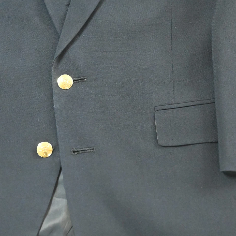 Chaqueta Blazer Abrigo Deportivo De Colección Hecha en EE. UU. Austin Reed 42S Azul Marino 100% Lana Dorado Botón Foto 3 de 4