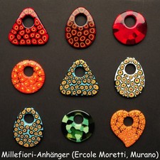 -NEU- Millefiori Schmuck-Anhänger (Ercole Moretti, Murano) 9 versch. Motive!