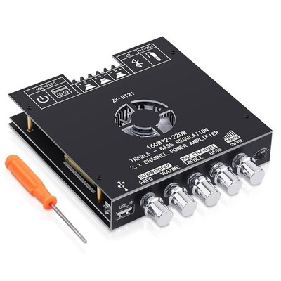 ZK-HT21 Bluetooth Amplifier Board 160W×2+220W Subwoofer 2.1 Channel Audio Amp
