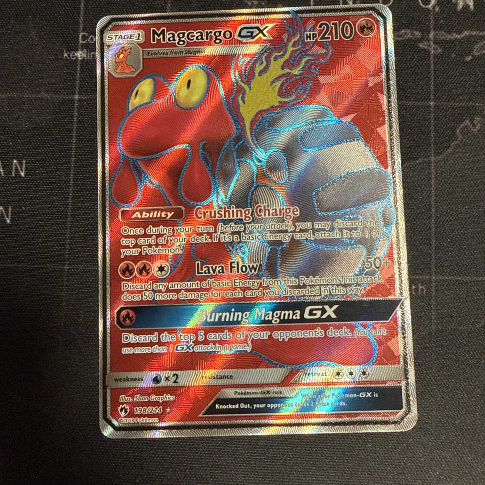 Magcargo GX 198/214 Ultra Rare Full Art Lost Thunder SM Pokemon TCG NM/LP