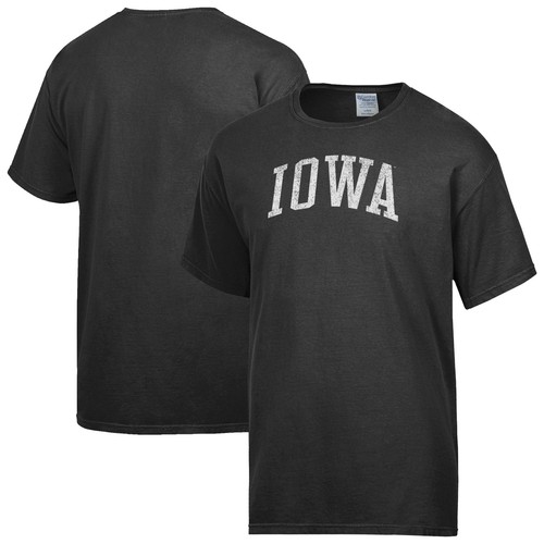 Herren - ComfortWash Black Iowa Hawkeyes Distressed Arch T-Shirt