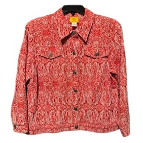 VETEMENTS Giacca Ruby Rd rossa e bianca paisley stile country western taglia 14