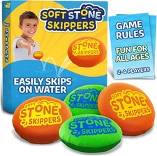 Soft Stone Skippers Game Multiplayer Pool Toy - 4 Pack