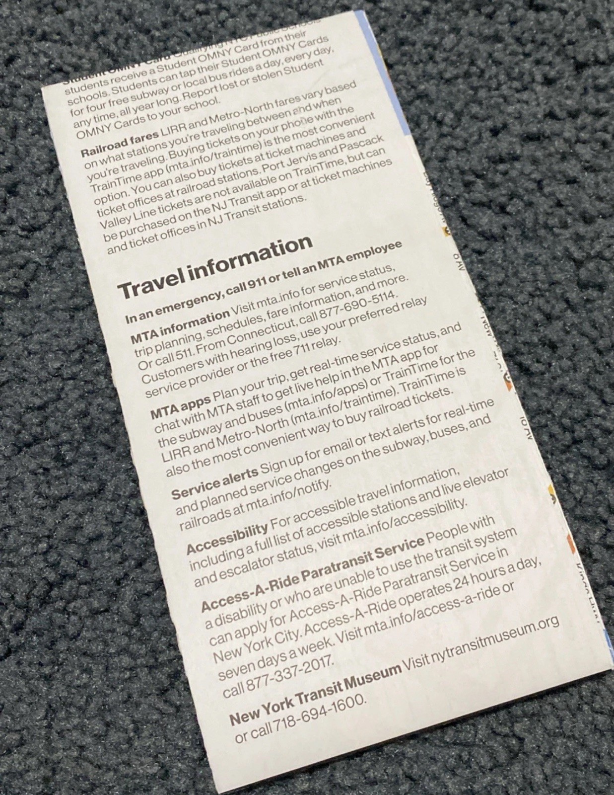 September 2025 New York City NYC MTA Subway & Metro North Railroad Map