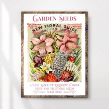 Vintage Gartenarbeit Kunstdruck Poster Wandbild Viktorianischer G&auml;rtner Geschenk Blumen
